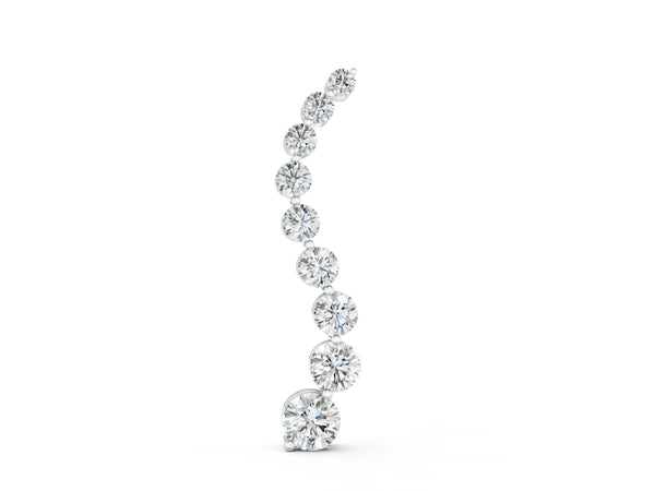 White gold Round Diamond Graduated Prong Set Pendant