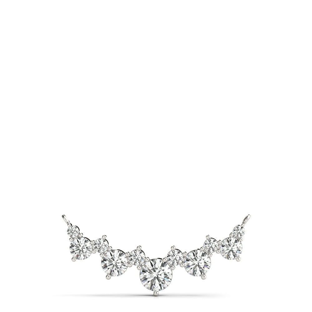 White gold Round Diamond Graduated V-Prong Necklace 1
