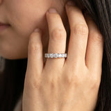 White gold Round Diamond Half Eternity Band with Classic Prong Setting_62