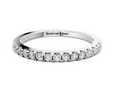 White gold Round Diamond Half Eternity Band with Pavé Setting and Shared Prong_10