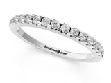 White gold Round Diamond Half Eternity Band with Pavé Setting and Shared Prong_11