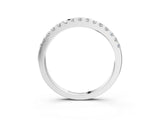White gold Round Diamond Half Eternity Band with Pavé Setting and Shared Prong_13