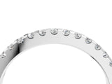 White gold Round Diamond Half Eternity Band with Pavé Setting and Shared Prong_14