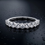 Platinum 0.72 Carat E VS Round Diamond Half Eternity Band with Prong Setting
