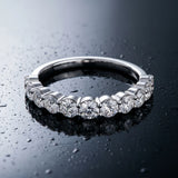 White gold Round Diamond Half Eternity Band with Prong Setting_148
