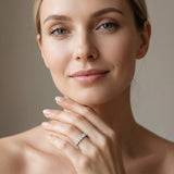 White gold Round Diamond Half Eternity Band with Prong Setting_149