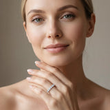 Platinum 0.72 Carat E VS Round Diamond Half Eternity Band with Prong Setting