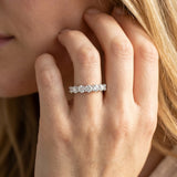 White gold Round Diamond Half Eternity Band with Prong Setting_151