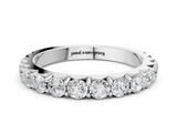 White gold Round Diamond Half Eternity Band with Prong Setting_43