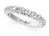 White gold Round Diamond Half Eternity Band with Prong Setting_45