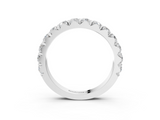 White gold Round Diamond Half Eternity Band with Prong Setting_46