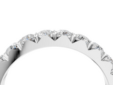 White gold Round Diamond Half Eternity Band with Prong Setting_47