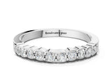 White gold Round Diamond Half-Eternity Band with U-Prong Setting_12