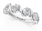 White gold Round Diamond Half Eternity Band with Wave Prong Setting_30