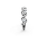 White gold Round Diamond Half Eternity Band with Wave Prong Setting_31