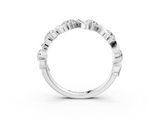 White gold Round Diamond Half Eternity Band with Wave Prong Setting_32