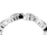 White gold Round Diamond Half Eternity Band with Wave Prong Setting_33