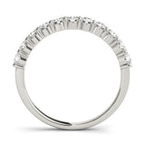 10K White Gold Round Diamond Half-Eternity Prong-Set Band