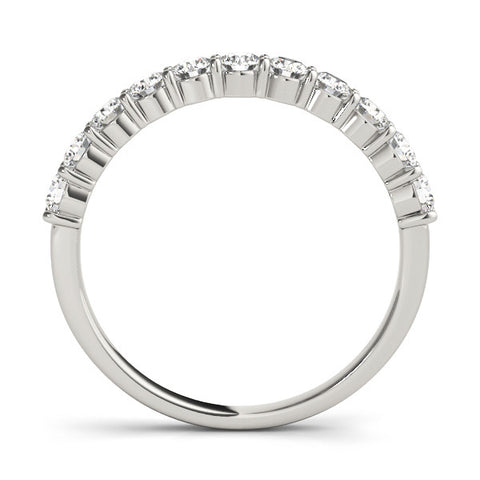 White gold Round Diamond Half-Eternity Prong-Set Band 2