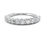 Platinum 0.72 Carat E VS Round Diamond Half Eternity Band with Prong Setting