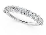 Platinum 0.72 Carat E VS Round Diamond Half Eternity Band with Prong Setting