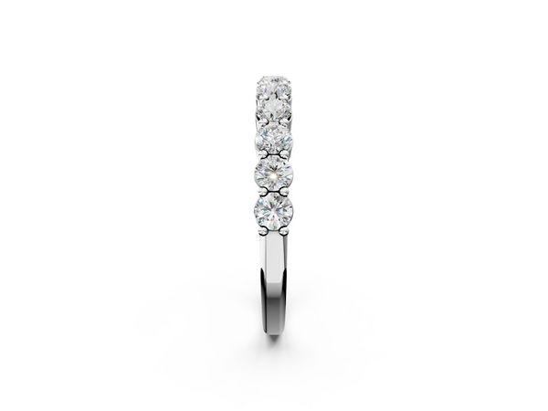 Platinum Round Diamond Half-Eternity Prong-Set Band