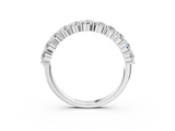 Platinum 0.72 Carat E VS Round Diamond Half Eternity Band with Prong Setting