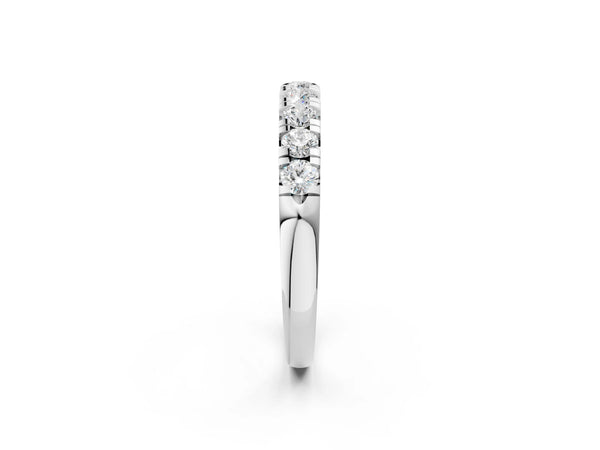 Platinum Round Diamond Half-Eternity Prong Set Band