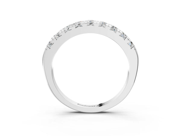 Platinum Round Diamond Half-Eternity Prong Set Band