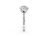 White gold Round Diamond Halo Pave Band with Four-Prong Setting_24