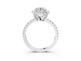 White gold Round Diamond Halo Pave Band with Four-Prong Setting_25
