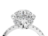 White gold Round Diamond Halo Pave Band with Four-Prong Setting_26