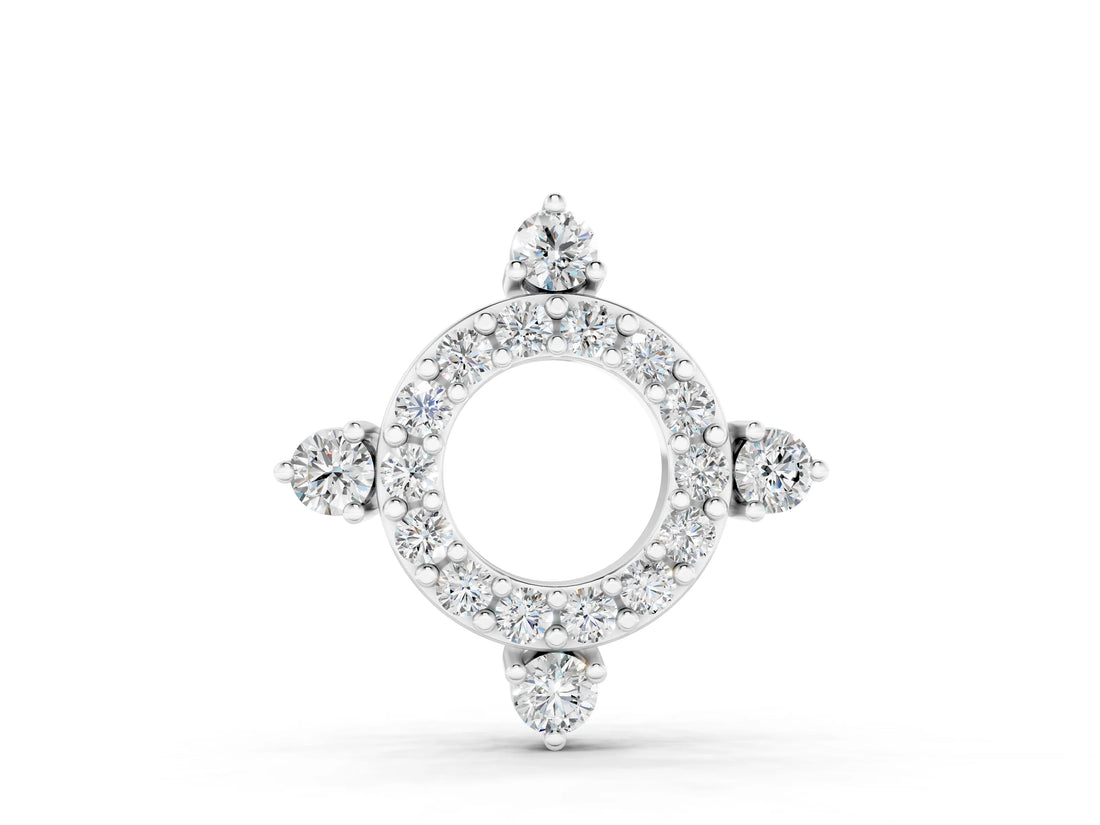 White gold Round Diamond Halo Pendant with Four-Prong Setting_3
