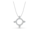 White gold Round Diamond Halo Pendant with Four-Prong Setting_7