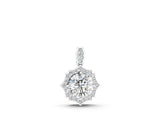 White gold Round Diamond Halo Pendant with Milgrain Prong Setting_3
