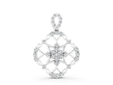 White gold Round Diamond Halo Pendant with Pavé Setting_2