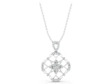White gold Round Diamond Halo Pendant with Pavé Setting_3