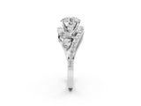 White gold Round Diamond Halo Ring with Marquise and Pavé Band in Prong Setting_27