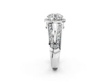 White gold Round Diamond Halo Ring with Split Shank Pavé Band and Four-Prong Setting_28
