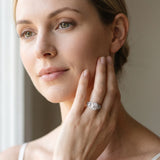 White gold Round Diamond Halo Ring with Split Shank and Bezel Accents and Four-Prong Setting_25