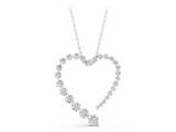 White gold Round Diamond Heart Pendant with Prong Setting_9