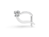 10K White Gold 1.59 Carat E VS Round Diamond Hidden Halo Drop Earrings