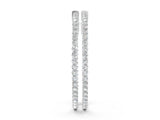 White gold Round Diamond Hoop Earrings with Pave Setting and Shared Prong_4
