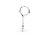 White gold Round Diamond Initial A Huggie Hoop Earrings_1