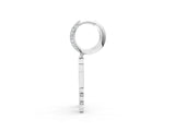 White gold Round Diamond Initial G Huggie Hoop Earrings_5