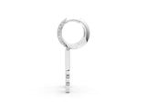 White gold Round Diamond Initial H Huggie Hoop Earrings_1