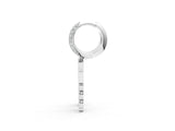 White gold Round Diamond Initial K Huggie Hoop Earrings_1