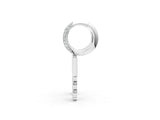 White gold Round Diamond Initial M Huggie Hoop Earrings_1
