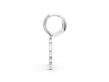White gold Round Diamond Initial Q Huggie Hoop Earrings_1