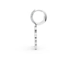 Silver 0.62 Carat E VS Round Diamond Initial S Huggie Hoop Earrings